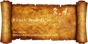 Kiszt András névjegykártya